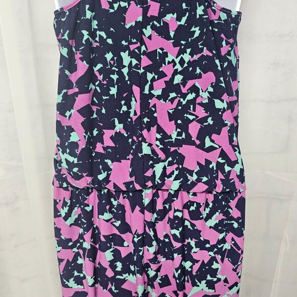 Jessica Simpson Blue Purple Sleeveless Dress Abstract Sporty Ruffle Zip 6 - Picture 10 of 14